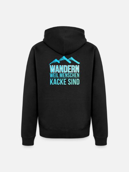 Wandern gehen Wanderschuhe Wanderung Geschenk - Unisex Premium Bio Zip Hoodie - Schwarz