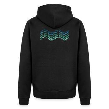 Meer - Unisex Premium Bio Zip Hoodie - Schwarz - Hinten - Nico (187cm)