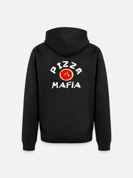 Pizza Mafia Gift Idea T-Shirt - Unisex Premium Organic Zip Hoodie - black