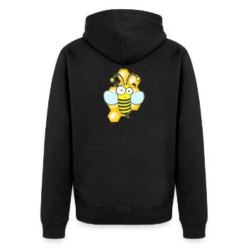 Drôle d’abeille abeille abeille nid d’abeille miel miel cadeau - Veste à capuche bio Premium Unisexe - noir - Dos - Nico (187cm)
