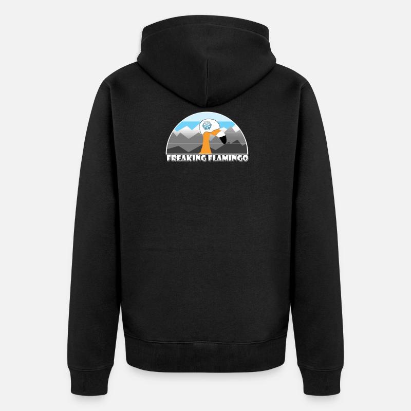 Flamant rose des neiges - Veste à capuche bio Premium Unisexe - noir