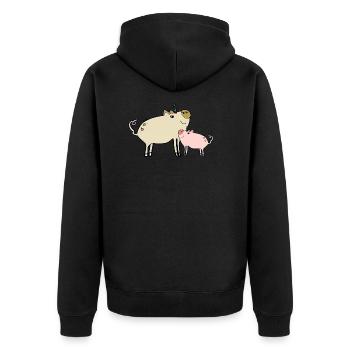 unicorn pigs - sau cool unicorn piggy - Unisex Premium Organic Zip Hoodie - black - Back - Nico (187cm)