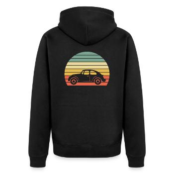 Classic Car Vintage Geschenk - Unisex Premium Bio Zip Hoodie - Schwarz - Hinten - Nico (187cm)