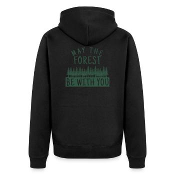 Que la forêt soit avec toi - Veste à capuche bio Premium Unisexe - noir - Dos - Nico (187cm)