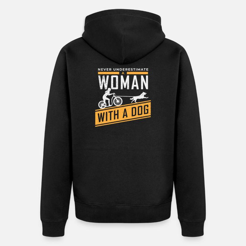 Femme, chien, scooter - Veste à capuche bio Premium Unisexe - noir