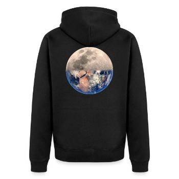 Monde de la terre lunaire - Veste à capuche bio Premium Unisexe - noir - Dos - Nico (187cm)