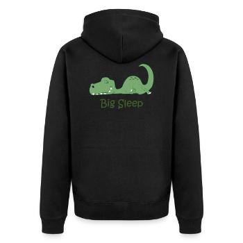 T-Rex Tyrannosaurus Rex Dinosaurier Geschenk - Unisex Premium Bio Zip Hoodie - Schwarz - Hinten - Nico (187cm)