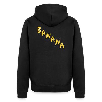 Banane - Unisex Premium Bio Zip Hoodie - Schwarz - Hinten - Nico (187cm)