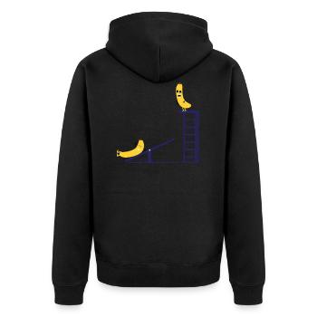 Banane - Unisex Premium Bio Zip Hoodie - Schwarz - Hinten - Nico (187cm)