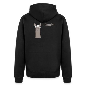 Llama alpaca - Unisex Premium Organic Zip Hoodie - black - Back - Nico (187cm)