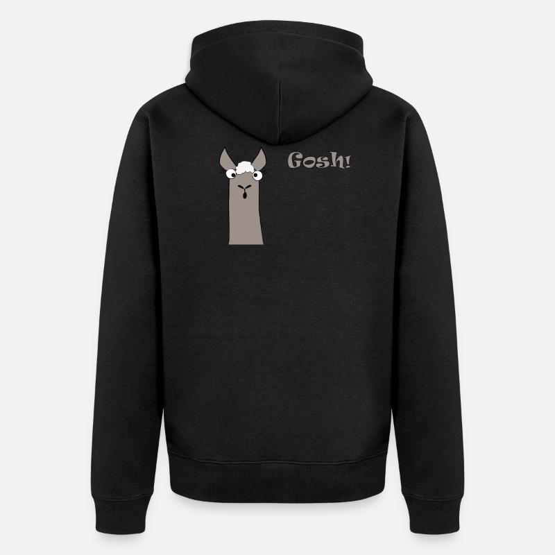 Lama alpaga - Veste à capuche bio Premium Unisexe - noir