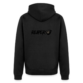 Sensenmann - Reaper - Unisex Premium Bio Zip Hoodie - Schwarz - Hinten - Nico (187cm)