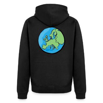 Europe Europe World Map Map Globe Geography - Unisex Premium Organic Zip Hoodie - black - Back - Nico (187cm)