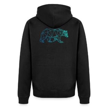 Bear brown bear Abstract polygon geometric gift - Unisex Premium Organic Zip Hoodie - black - Back - Nico (187cm)