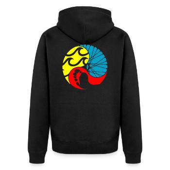 Triathlon - Unisex Premium Organic Zip Hoodie - black - Back - Nico (187cm)
