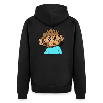 Affen Affe - Unisex Premium Bio Zip Hoodie - Schwarz - Hinten - Nico (187cm)