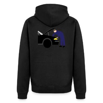 mechanic Automeachinker Workshop 3 687 - Unisex Premium Organic Zip Hoodie - black - Back - Nico (187cm)