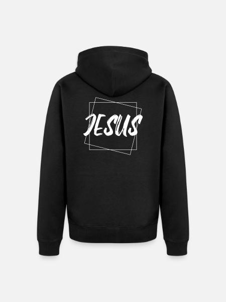 Jesus - Unisex Premium Organic Zip Hoodie - black