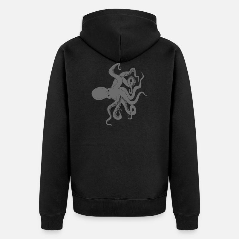 Pieuvre pieuvre pieuvre - Veste à capuche bio Premium Unisexe - noir