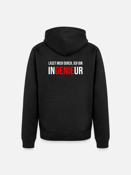 Ingenieur Genie - Unisex Premium Bio Zip Hoodie - Schwarz