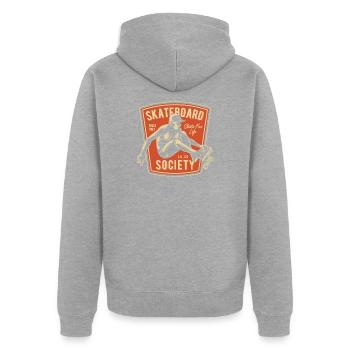 SOCIÉTÉ DE SKATEBOARD - Veste à capuche bio Premium Unisexe - gris chiné - Dos - Nico (187cm)