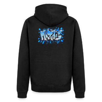 Mathis Graffiti sur casquette, tee-shirt, body ... - Unisex Premium Organic Zip Hoodie - black - Back - Nico (187cm)