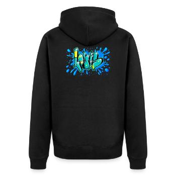 Louis Graffiti imprimé sur casquette, teeshirt ... - Unisex Premium Organic Zip Hoodie - black - Back - Nico (187cm)