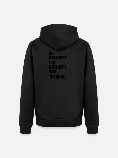 Freunde Geschenk Geschenkidee Freundschaft - Unisex Premium Bio Zip Hoodie - Schwarz