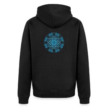 Celtic blue mandala - Unisex Premium Organic Zip Hoodie - black - Back - Nico (187cm)
