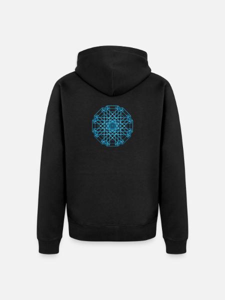 Celtic blue mandala - Unisex Premium Organic Zip Hoodie - black