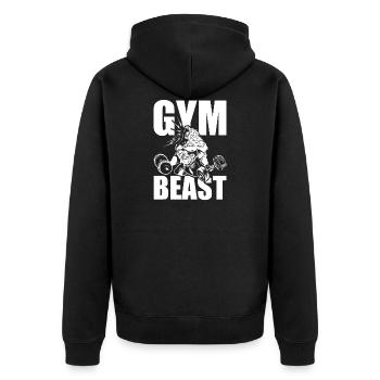 Ours Grizzly workout beast gym - Veste à capuche bio Premium Unisexe - noir - Dos - Nico (187cm)