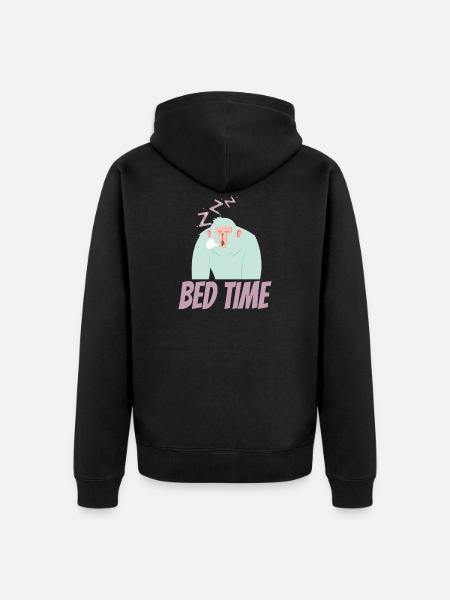 Bed time, bedtime - Unisex Premium Organic Zip Hoodie - black