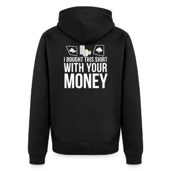 Poker Poker chips Poker Sort drôle cadeau - Veste à capuche bio Premium Unisexe - noir - Dos - Nico (187cm)