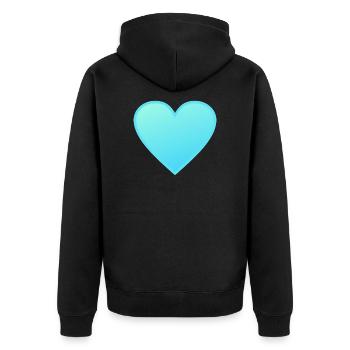 Heart - blue light - Unisex Premium Organic Zip Hoodie - black - Back - Nico (187cm)