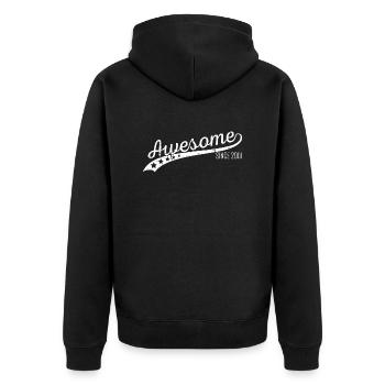 Awesome since 2001 Geschenk - Unisex Premium Bio Zip Hoodie - Schwarz - Hinten - Nico (187cm)
