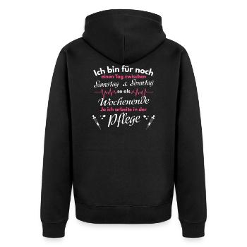 Nurse carer saying care gift - Unisex Premium Organic Zip Hoodie - black - Back - Nico (187cm)