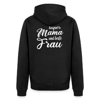 Great Mom and Best Wife Mother's Day Gift - Unisex Premium Organic Zip Hoodie - black - Back - Nico (187cm)