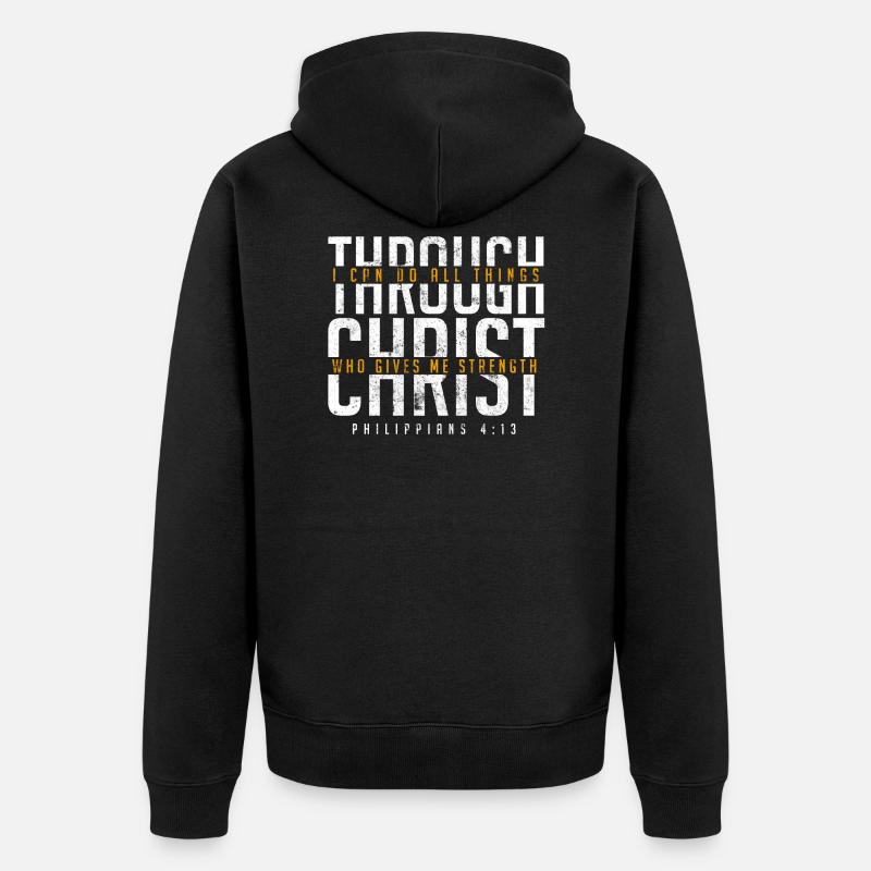 Verset de la Bible Faith Jesus - Veste à capuche bio Premium Unisexe - noir