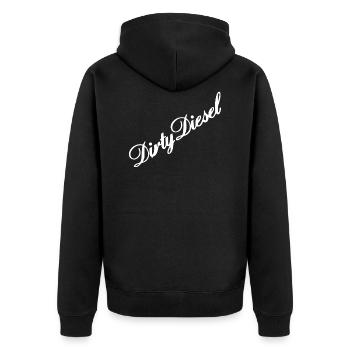 Diesel - Unisex Premium Organic Zip Hoodie - black - Back - Nico (187cm)