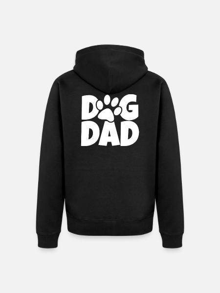Dog Dad Hundepapa Hund Pfote Geschenk - Premium økologisk unisex-hættejakke - sort
