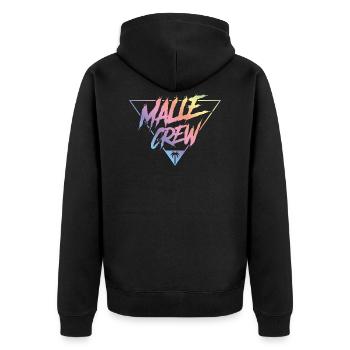 Malle crew coloré - Veste à capuche bio Premium Unisexe - noir - Dos - Nico (187cm)