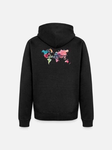 Adventure - Unisex Premium Organic Zip Hoodie - black