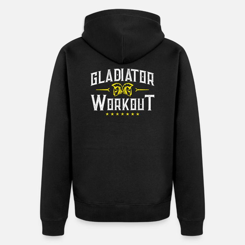 spartan gladiator workout - Unisex Premium Bio Zip Hoodie - Schwarz