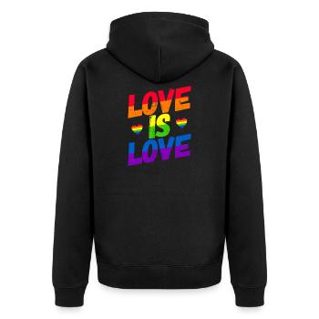 Homosexualität LGBT CSD Gay Pride - Unisex Premium Bio Zip Hoodie - Schwarz - Hinten - Nico (187cm)