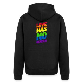 Homosexualität LGBT CSD Gay Pride - Unisex Premium Bio Zip Hoodie - Schwarz - Hinten - Nico (187cm)