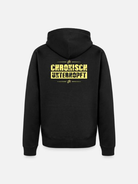 chronically underhopped - Unisex Premium Organic Zip Hoodie - black