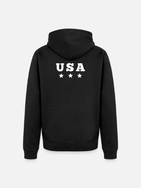 United States - Unisex Premium Organic Zip Hoodie - black