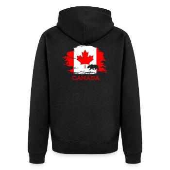 Canada Canada Maple Leave Flag Drapeau Bear - Veste à capuche bio Premium Unisexe - noir - Dos - Nico (187cm)