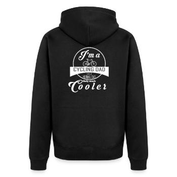 Cycling Dad Vater Fahrrad Spruch Geschenk - Unisex Premium Bio Zip Hoodie - Schwarz - Hinten - Nico (187cm)