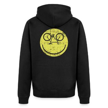 Rire sourire vélo vélo cadeau - Veste à capuche bio Premium Unisexe - noir - Dos - Nico (187cm)